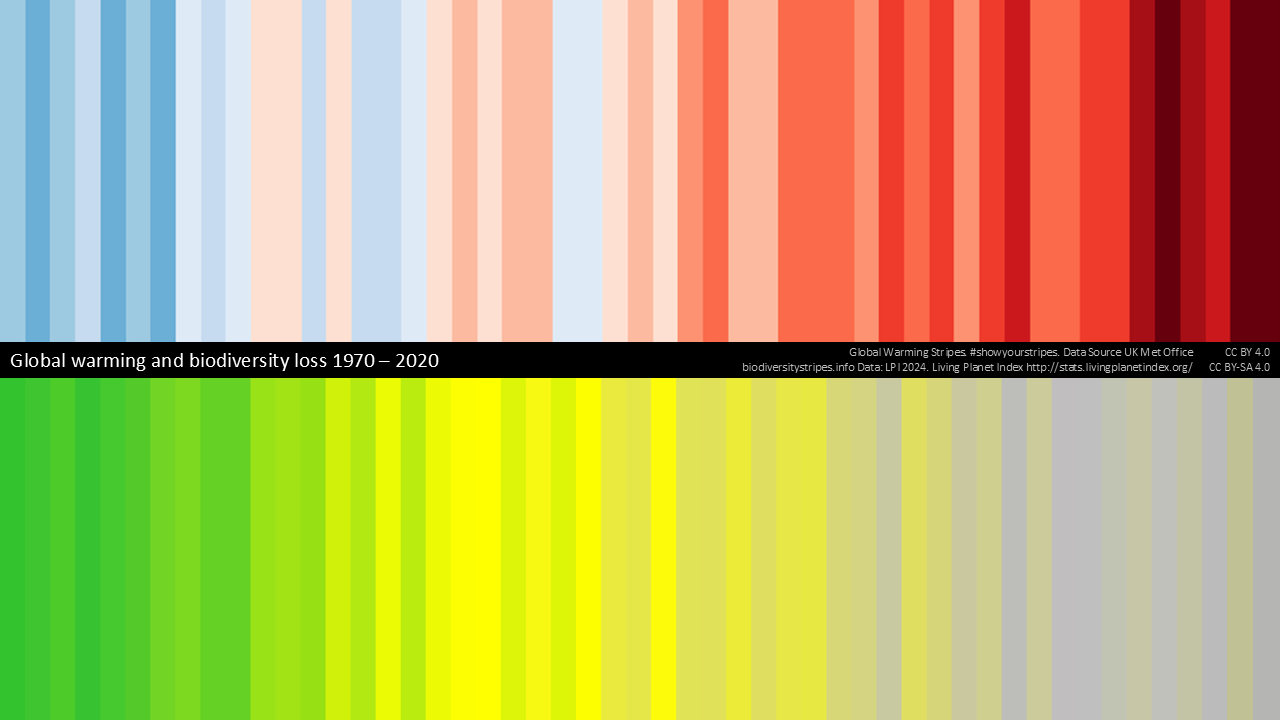 Climate and Biodiversity Stripes